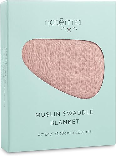Natemia Manta de muselina para bebé (rosa), suave y sedosa, manta de recepción suave para recién nacidos, niños y niñas, versátil, transpirable,
