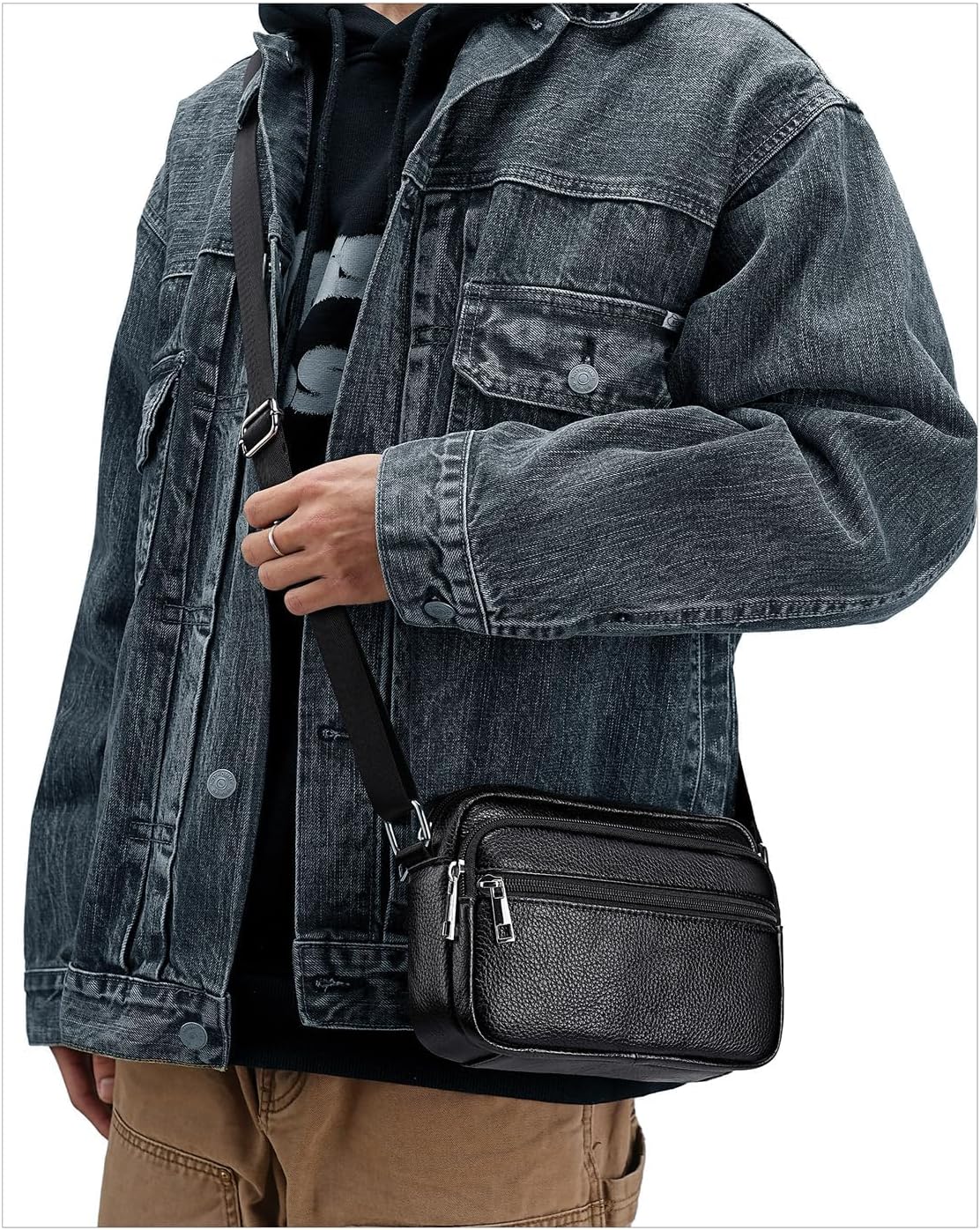 Genuine Leather Messenger Bag for Men Crossbody Shoulder Bag Small Handbag Luxury Gift Durable Stylish