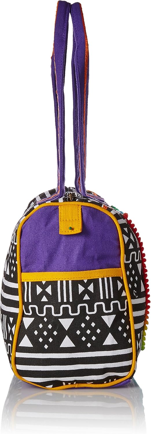 Laurel Burch 277726 Medium Satchel Zipper Top 15"X5"X10", Dog Tails Patchwork