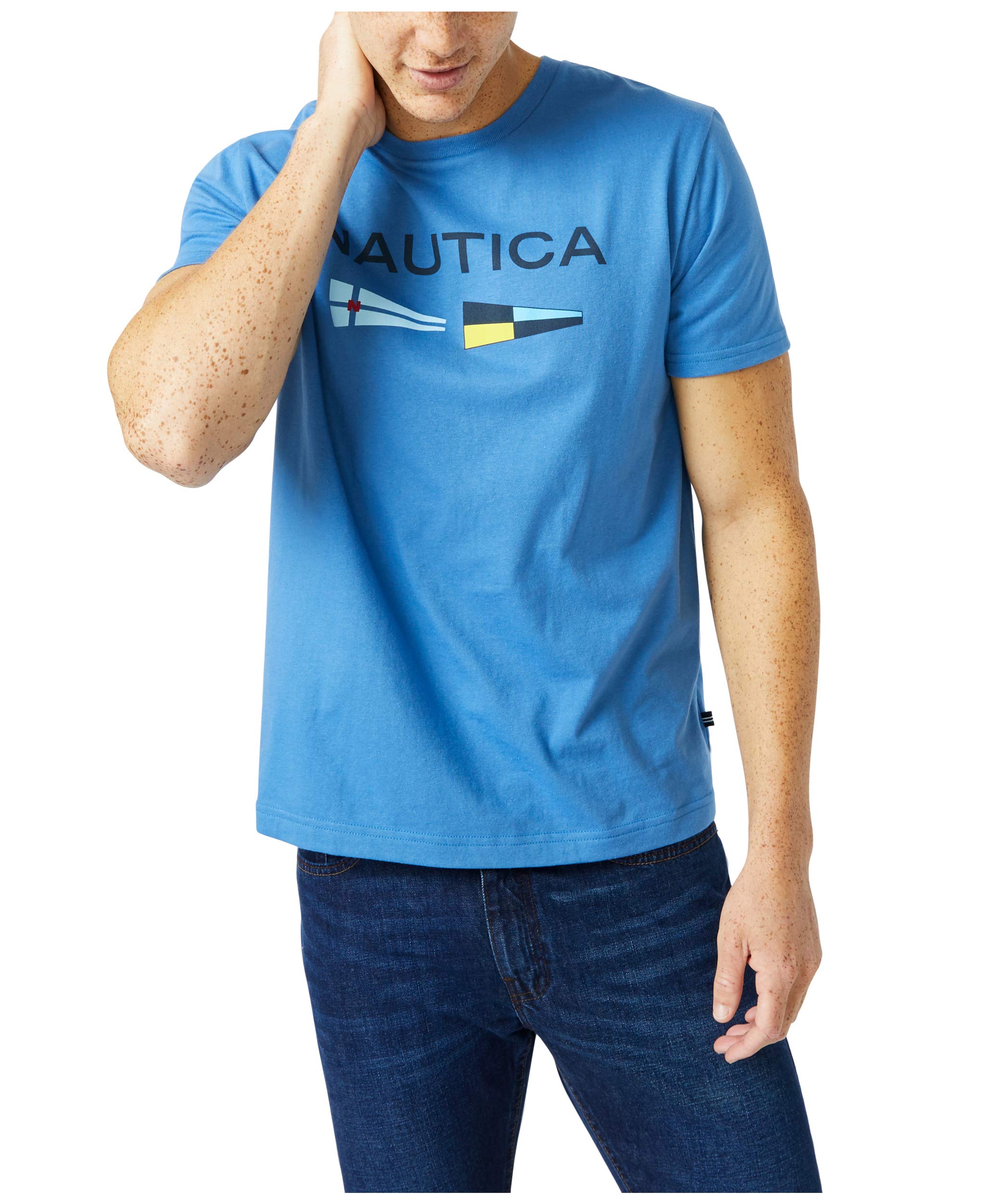 Nautica Men's Nautica Men's Sustainably Crafted Logo Signal Flag Graphic T-shirt T-Shirt