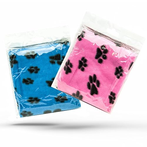 2 Mantas Lavables con Huellas de Patas, Manta para Perro, Manta para Gatos