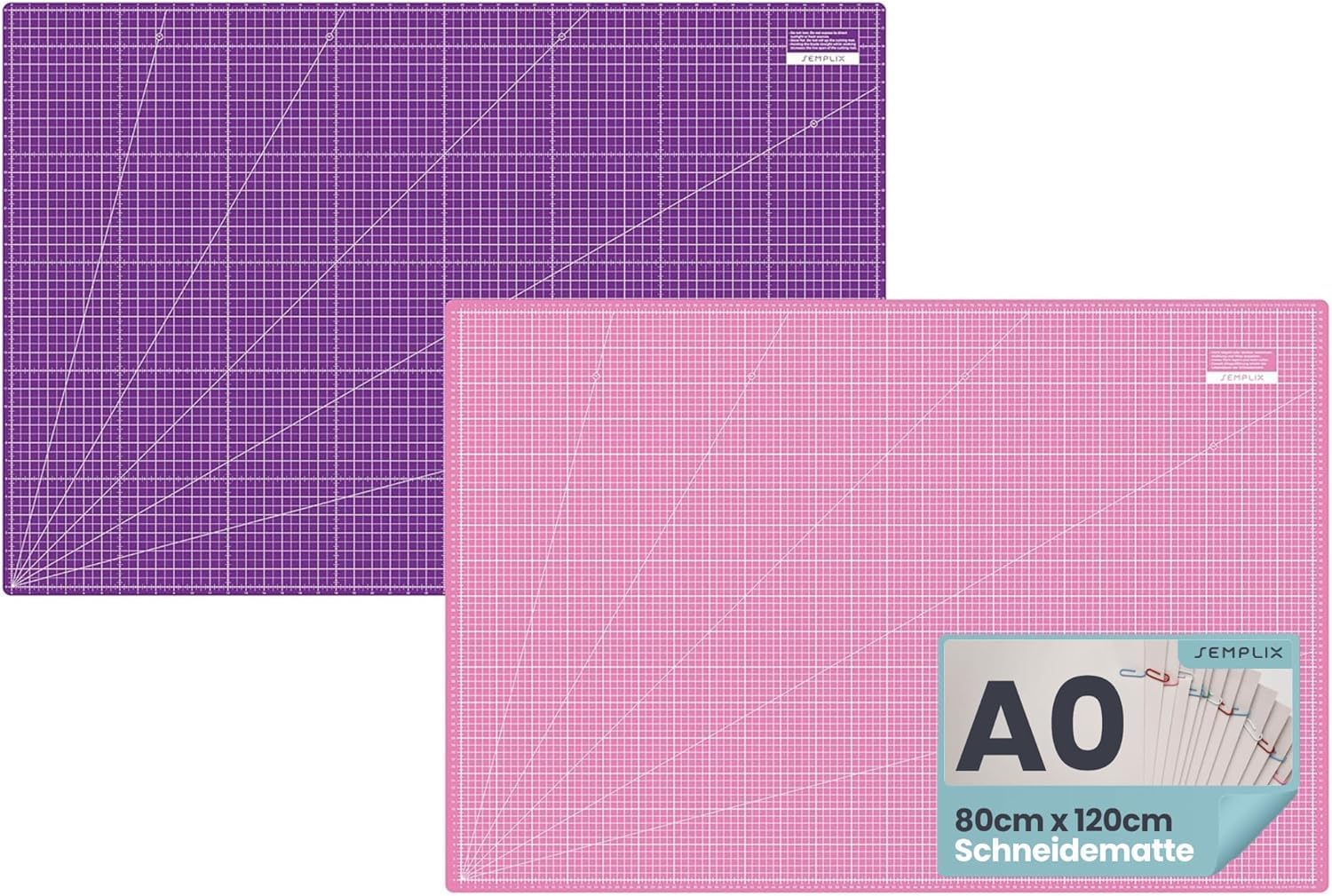 SEMPLIX Zelfherstellende snijmat A0-A4 - groen, roze, grijs, turquoise