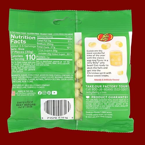 Miniatura 2 de Frijoles de gelatina con sabor a ponche de huevo, edición limitada, dulces navideños para rellenar calcetines, 3.5 onzas (paquete de 3)