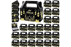 PAMASE Set of 36 Eid Mubarak Treat Boxes for Ramadan Snacks