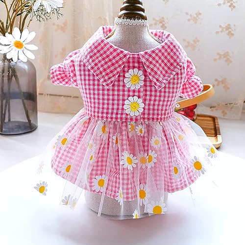 Miniatura 3 de Ropa para perro, vestido floral para perros pequeños, niña, de verano, lindo vestido de princesa con lazo, Yorkies Chihuahua, ligero, transpirable,