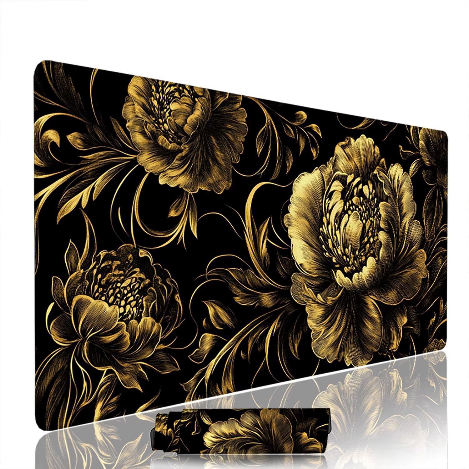 Podkładka pod mysz XXL, 1400 x 600 x 3 mm, podkładka pod mysz, czarna, akcesoria dla graczy, z przyszytymi krawędziami, antypoślizgowa, do biura, PC, w-5748