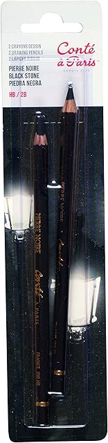 Conté à Paris Pierre Noire HB and 2B Drawing Pencils (Pack of 2)