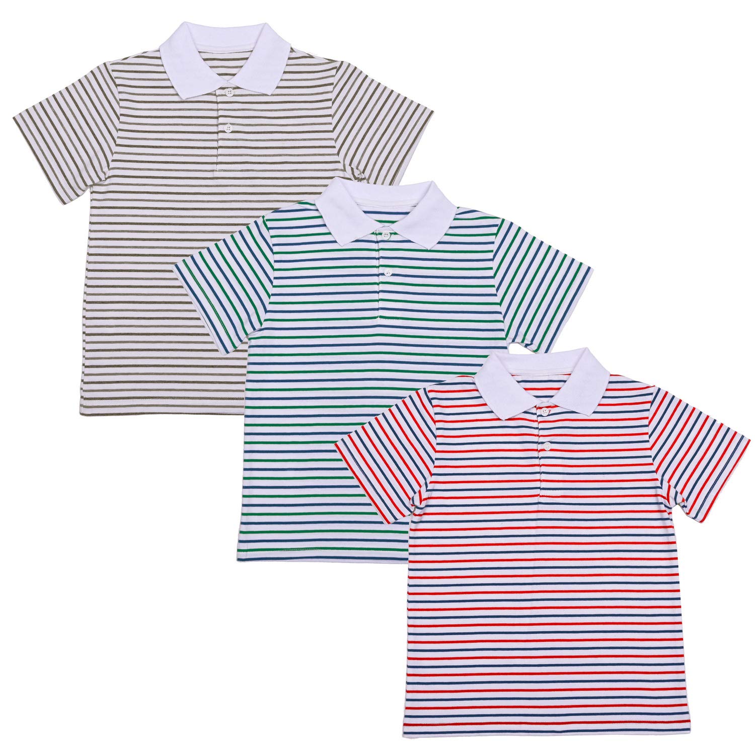 YouKD Conjunto de Ropa de Verano Camisetas de Algodón Polos de Rayas y Pantalones Cortos para Niños y Niñas 1-14 años