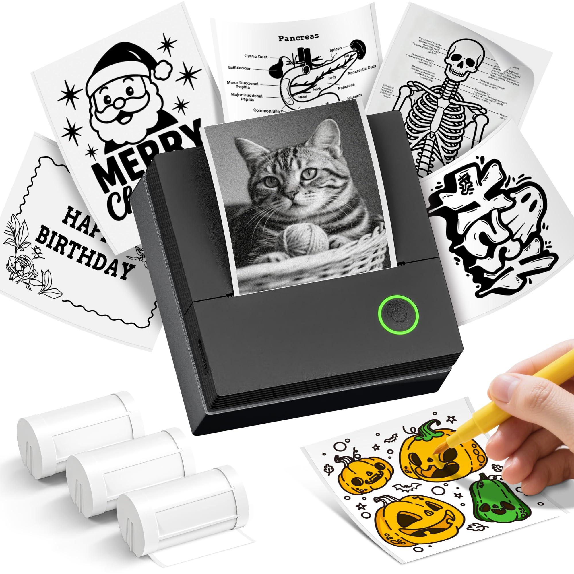 Sticker Printer PM290C Portable Inkless Bluetooth Printer