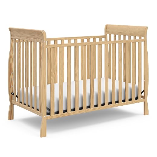 Storkcraft Convertible Crib - GREENGUARD Gold, Converts to Toddler Bed & Daybed, Fits Standard Mattress, Sleigh Design