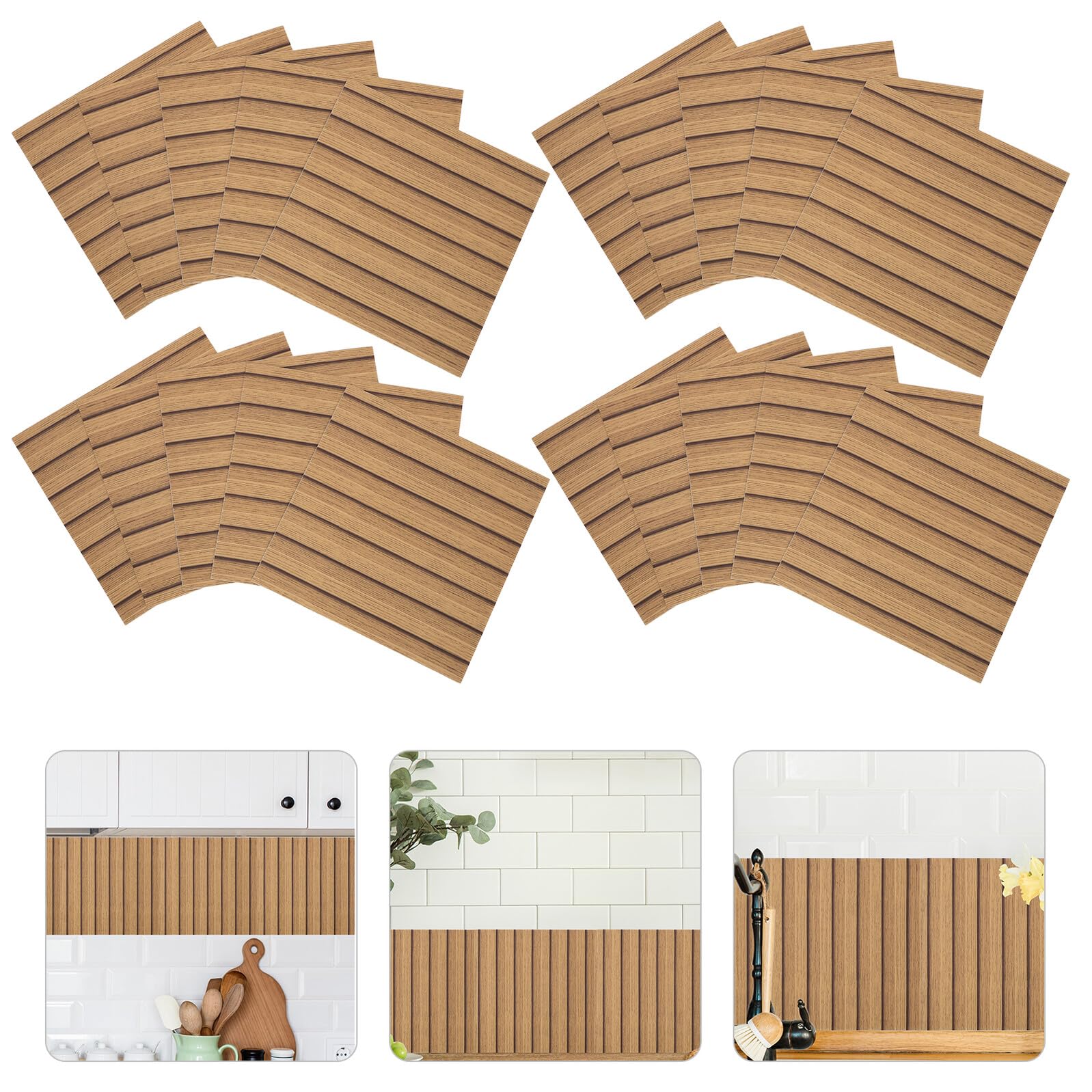 Baluue 30 Pannelli Murali Effetto Legno 30X30 CM Impermeabili in Pet Autoadesivi Stacca e Attacca per Decorazione Pareti Bagno Cucina Soggiorno Ristrutturazione Casa
