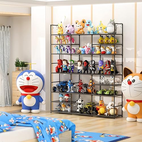 Miniatura 4 de Finew Zapatero de 9 niveles organizador de zapatos para entrada almacenamiento grande de zapatos para 50-55 pares de zapatos y botas estante de tela