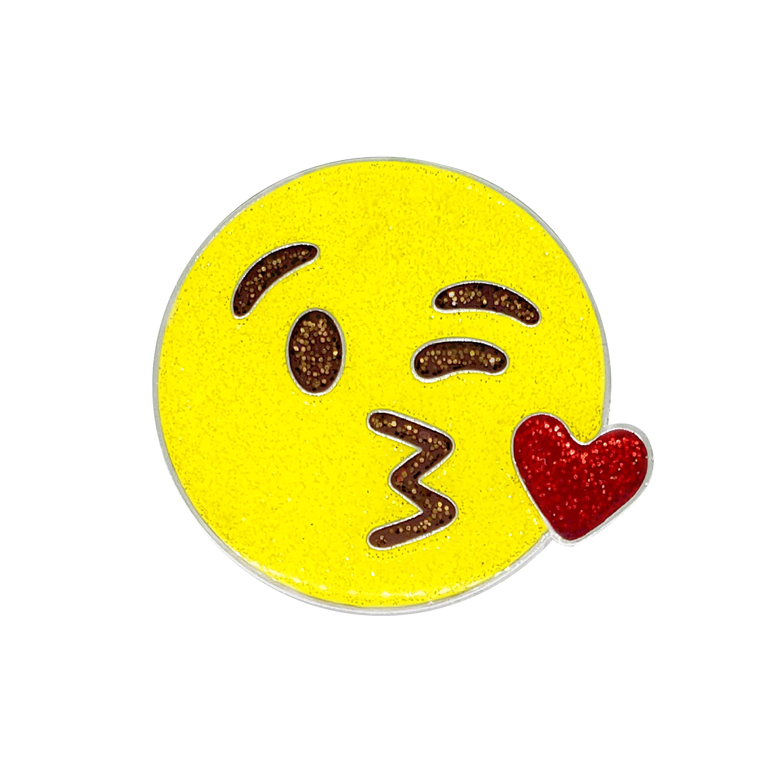 Navika Emoji Mwah Glitzy Ball Marker with Magnetic Hat Clip