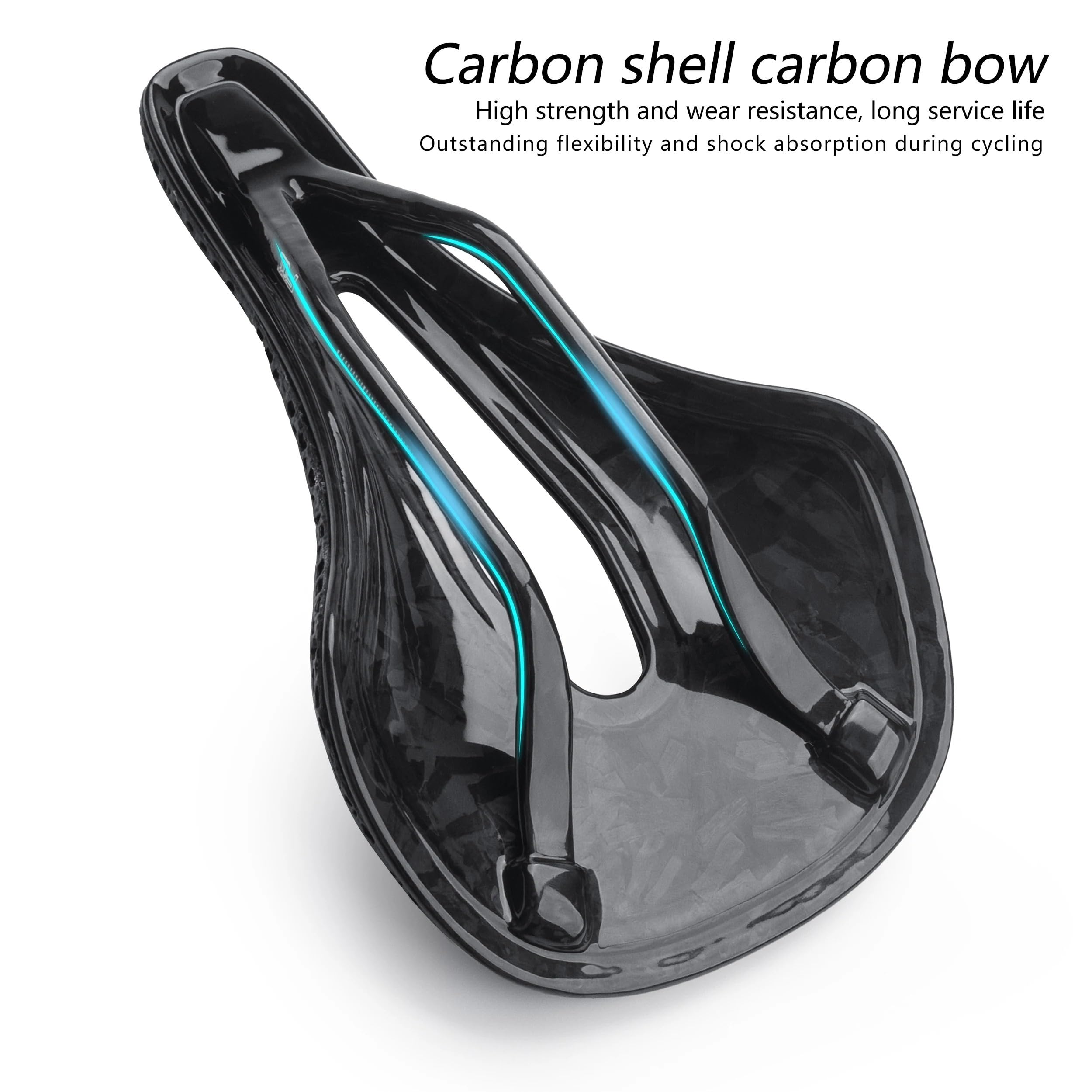 Bike Saddle,Fahrradsattel Vollcarbon 3D-Gedruckter Sattel 162 g Fahrradsitz Rennrad MTB Berg Kies Sitz for Männer Frauen Fahrradteile