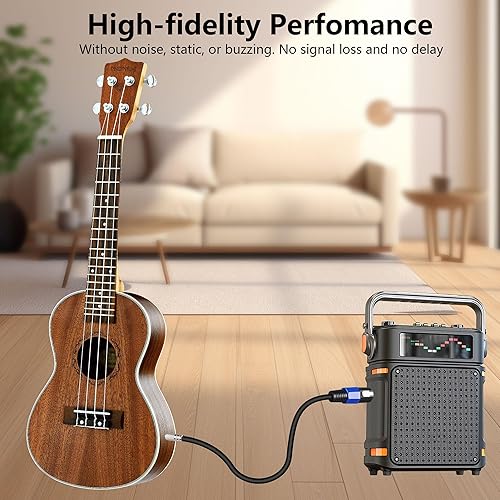 Miniatura 4 de CERRXIAN Cables de altavoz de 6 pies y 5.9 ft a macho de 14 de pulgada, cable de conexión profesional para conector TS de 0.250 in, cable de