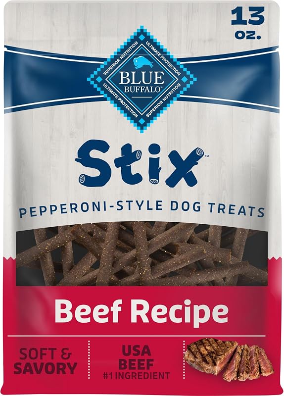 Petisco para Cães Blue Buffalo Stix de Carne com Sabor de Pepperoni, 368 g