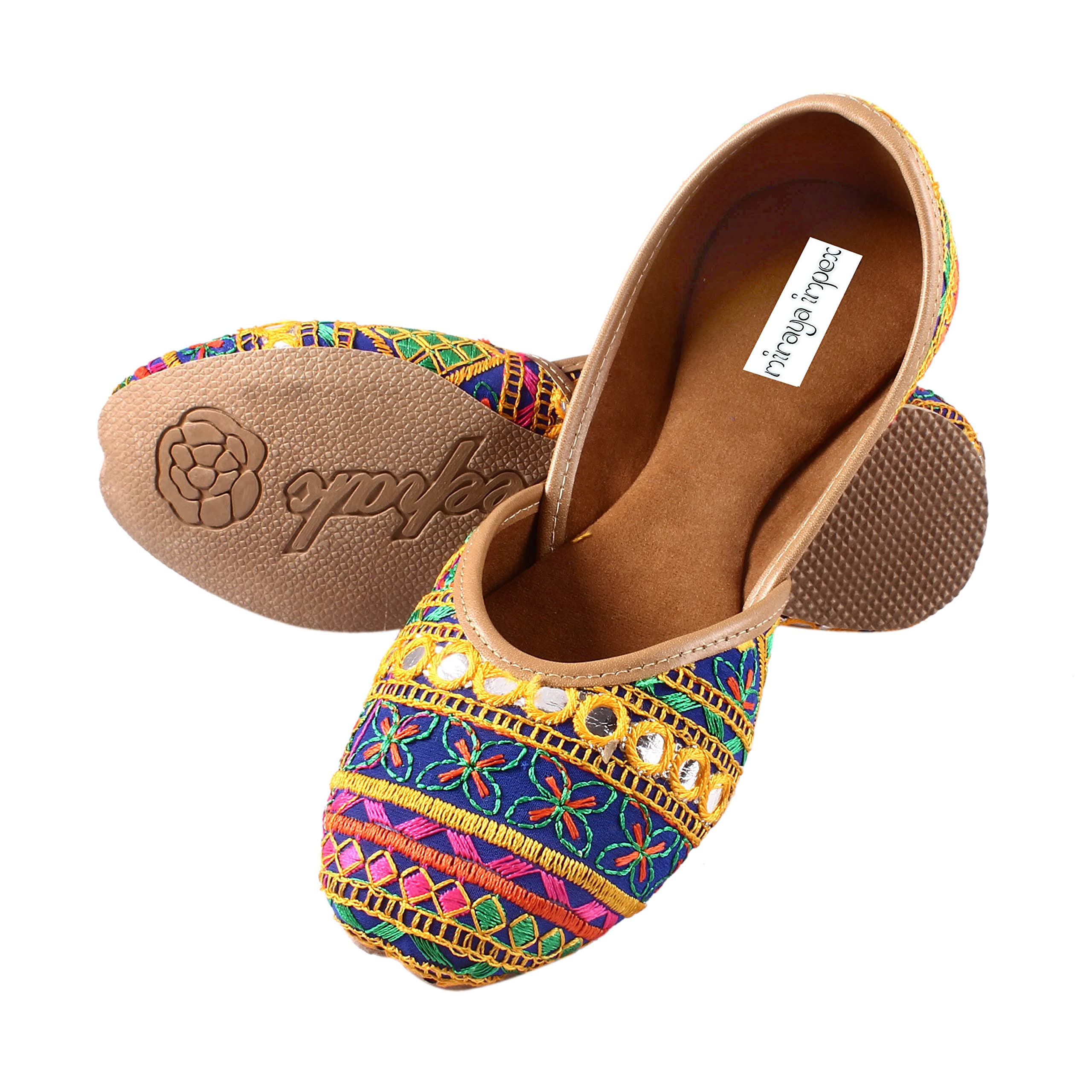 Women's Mojari, Multicolor Threadwork Juttis-image-8