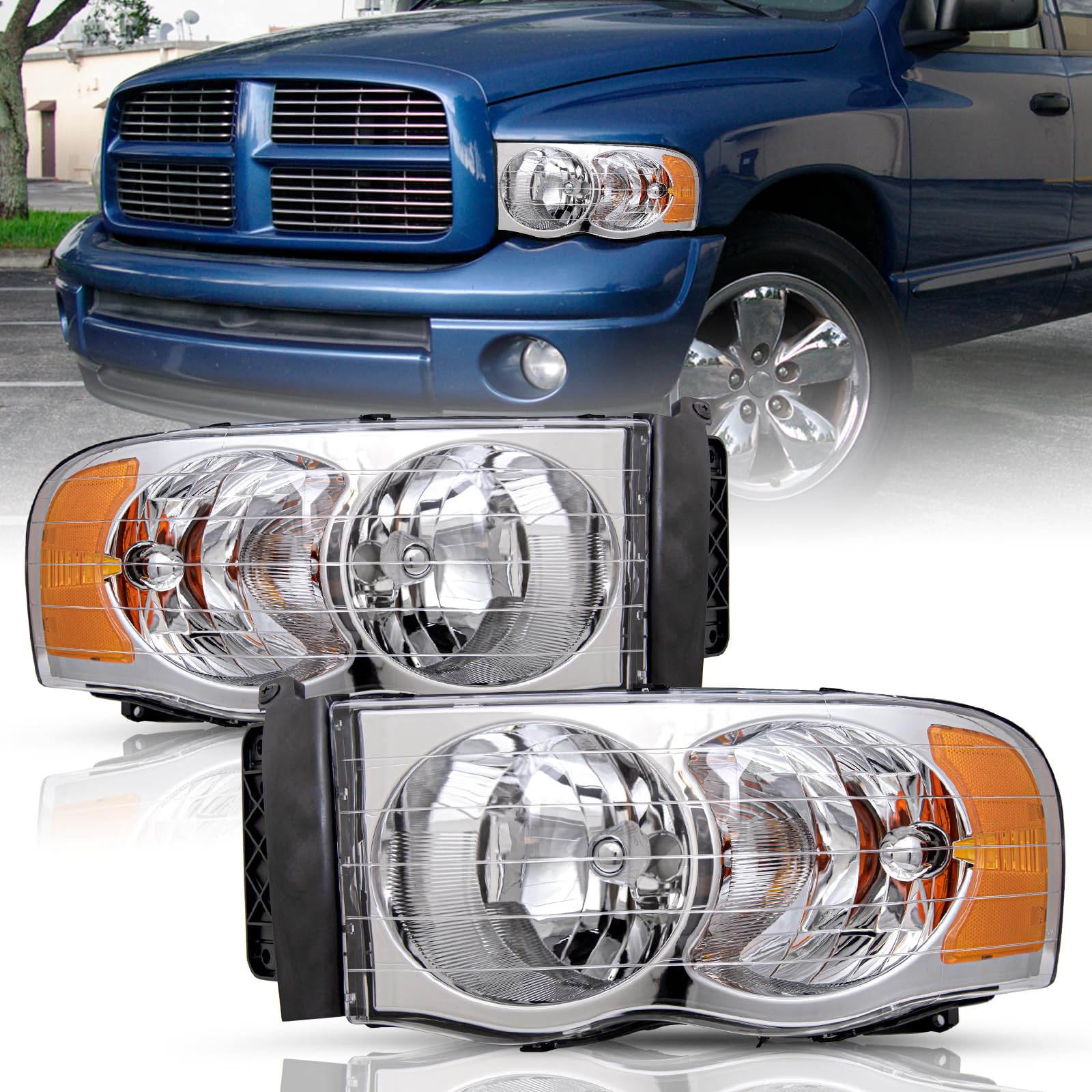 JSBOYAT Chrome Housing with Amber Reflector