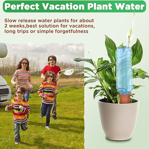 Miniatura 6 de Paquete de 16 dispositivos de riego de plantas de terracota para plantas de vacaciones, riego automático con picos de botella de vino, sistema de