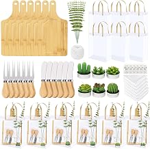 55PCS Baby Shower Prizes for Game Winner Gifts Bamboo Cheese Board Fork Butter Spreaders Towel Artificial Eucalyptus Stems Knitting Wool Plant Candles Cards Bags Wedding Bridal Favors Birthday Party