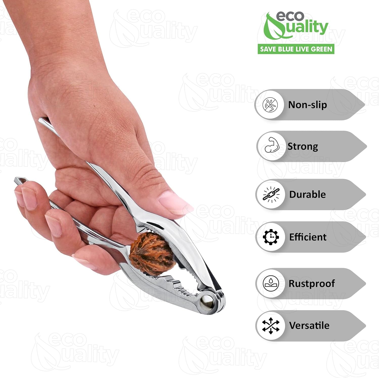 [1 PACK] Stainless Steel Lobster Cracker - Premium Heavy Duty Nutcracker, Seafood Cracker, Lobster, Nuts by EcoQuality