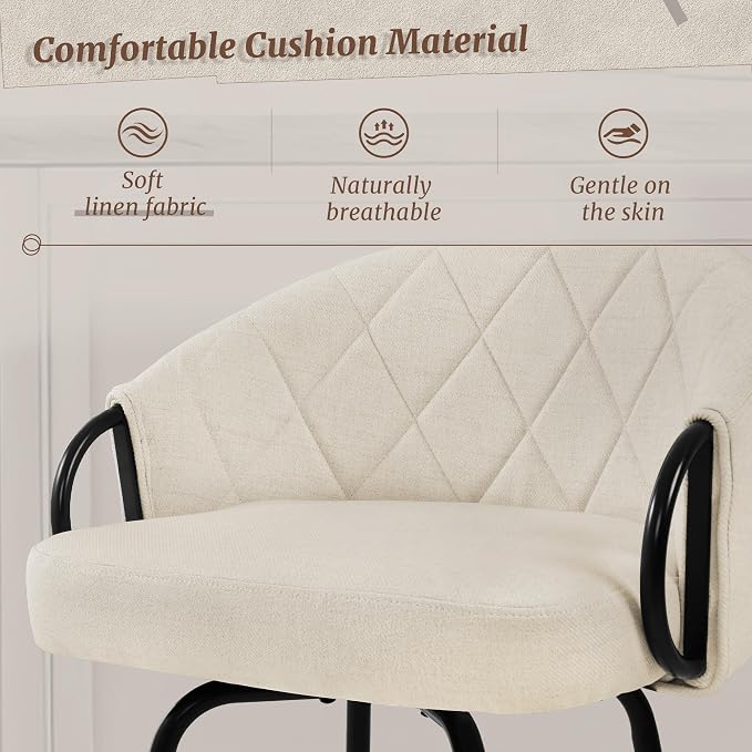 Butaco beige moderno con respaldo y giro 360° set x3 miniatura 4