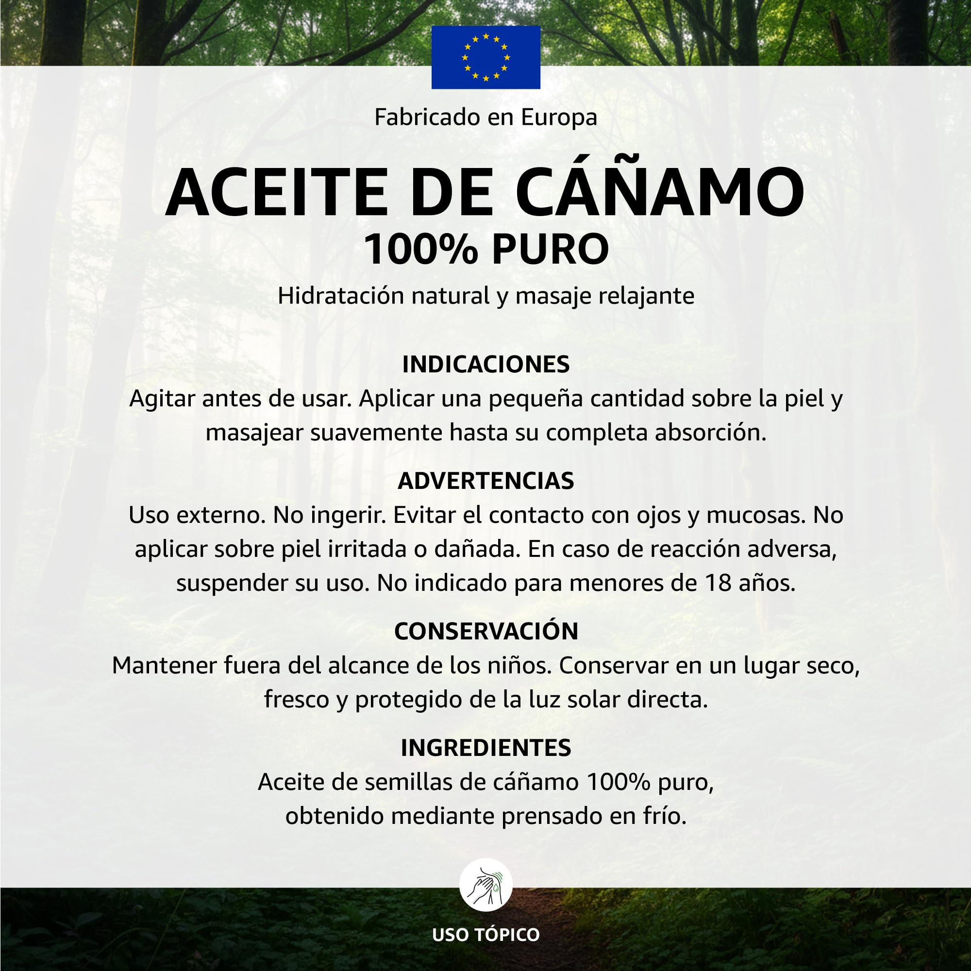 Aceite de semillas de cáñamo premium 40% | Prensado en frío y vegano | Aceite natural puro sin aditivos | Calidad ultra probada en laboratorio | Yamnaya