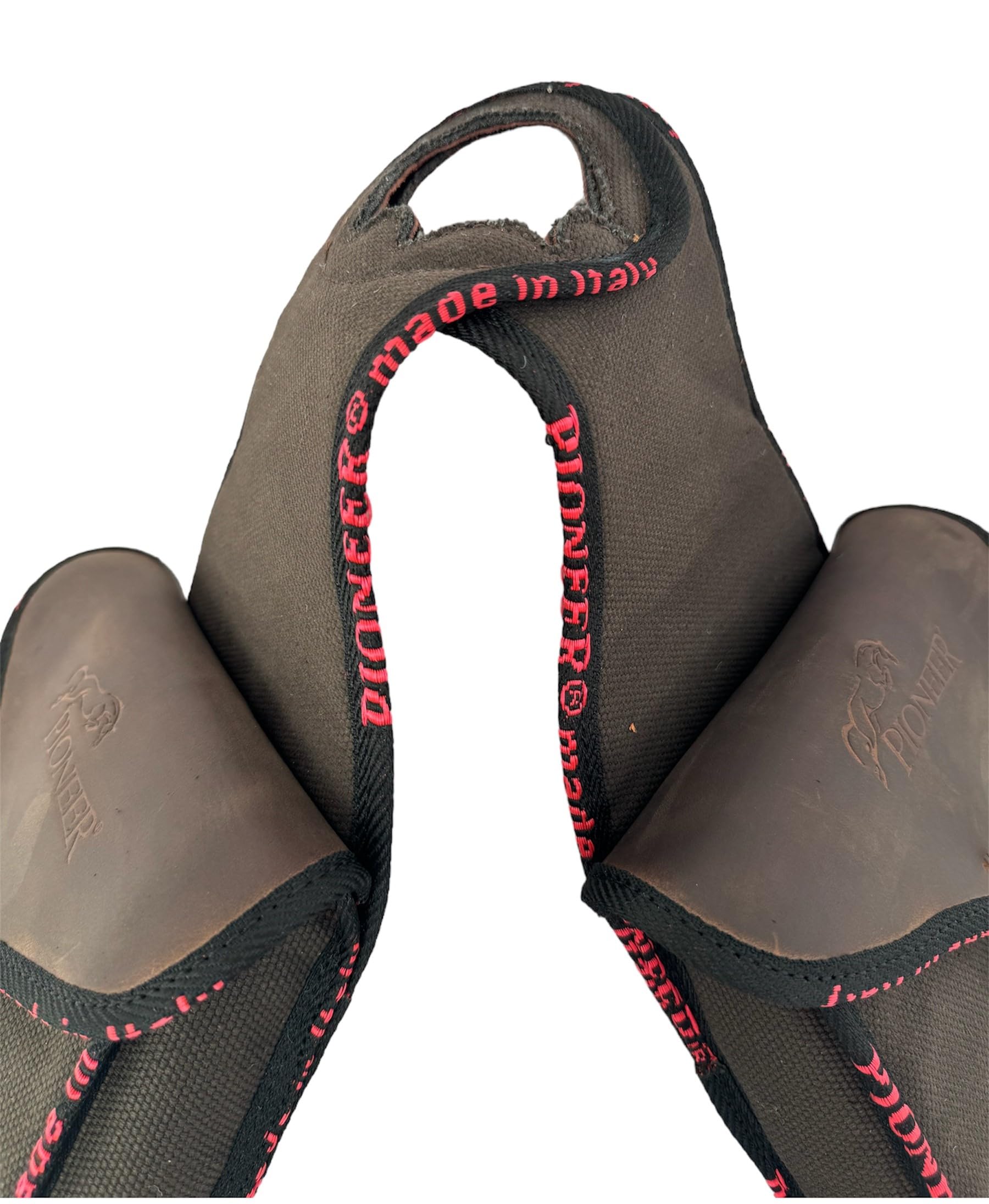 PIONEER Alforjas para Caballo de Piel - Diseño Frontal - Marrón