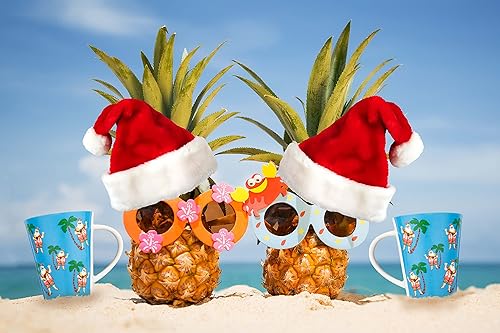 Miniatura 3 de K-Kraft Aloha Santa - Taza de Navidad de 12 onzas, cerámica, en caja de regalo, 4 diseños para elegir