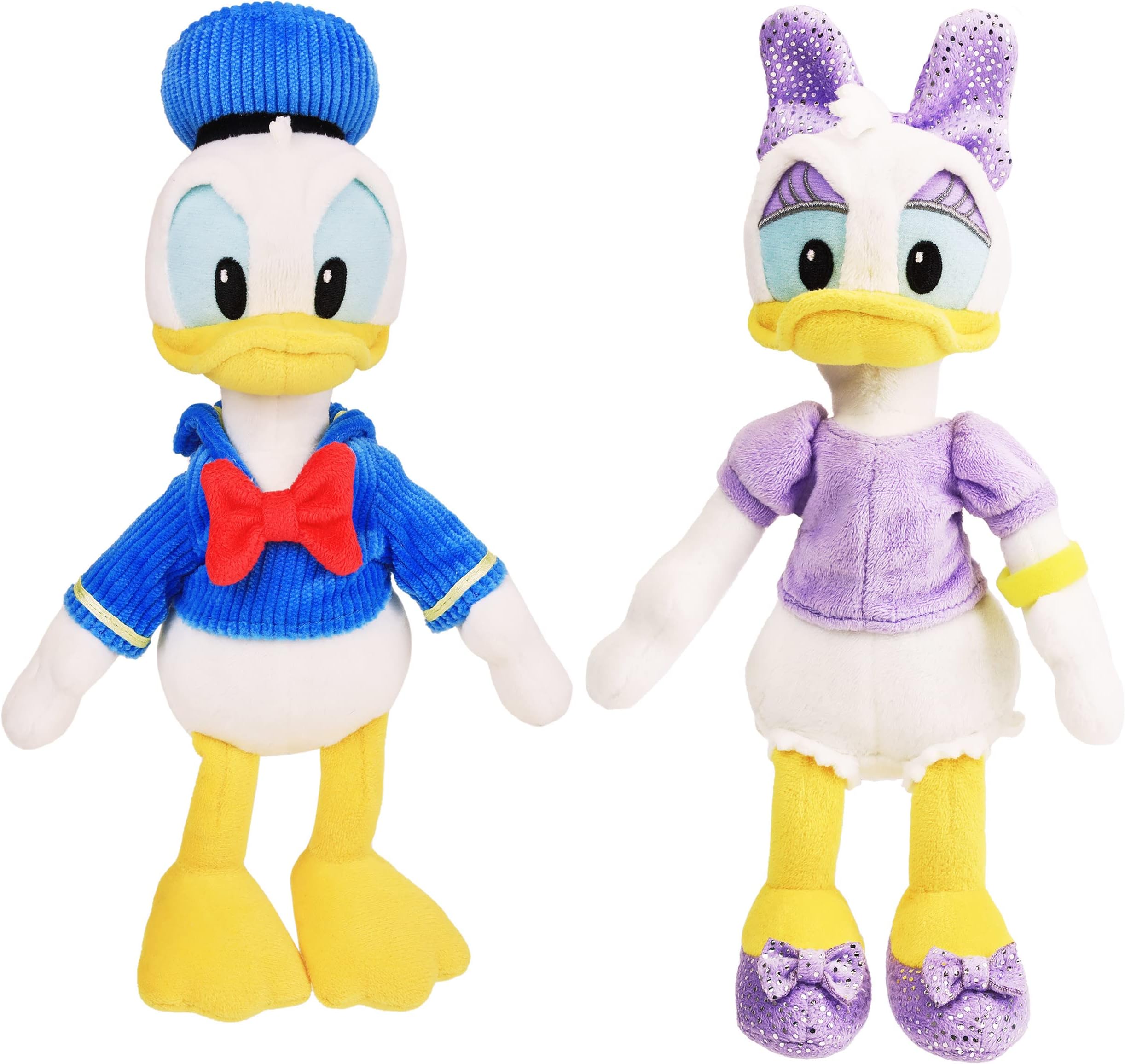 Junior Donald and Daisy Duck Beanbag Plushie 2-Pack, Stuffed Animals, Kids Toys for Ages 2 Up by Just Play