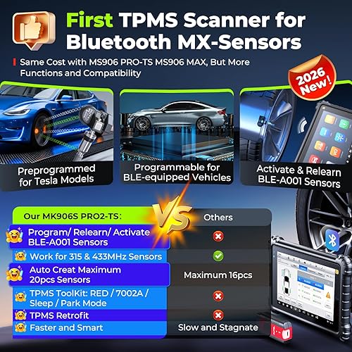 Miniatura 6 de Autel Escáner MaxiCOM MK906 PRO-TS, 2025 MK906 PRO TS Up de MaxiSys MS906 PRO-TS MS906PRO MP900TS MS906 MAX, funciones TPMS completas, codificación