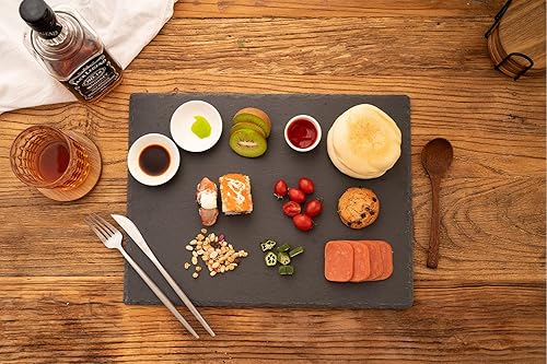 Miniatura 5 de 2 tablas de pizarra grandes de 16 x 12 pulgadas, bandeja de queso, bandeja para servir piedra para servir marcapasos con 2 tizas de Navidad