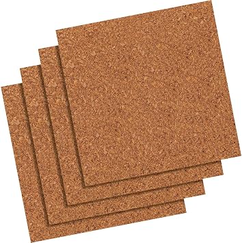 Quartet 102Q Cork Panels, Self-stick, 12-Inch x12-Inch, 4/PK, Natural