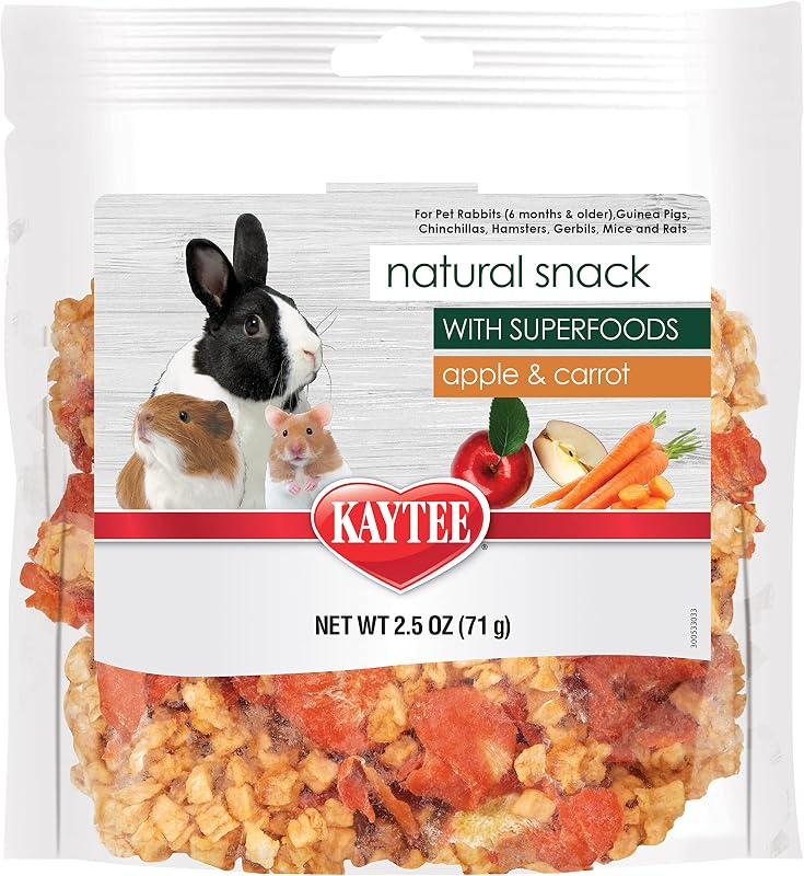 Petisco natural com maçã e cenoura Kaytee para pequenos animais, 71 g