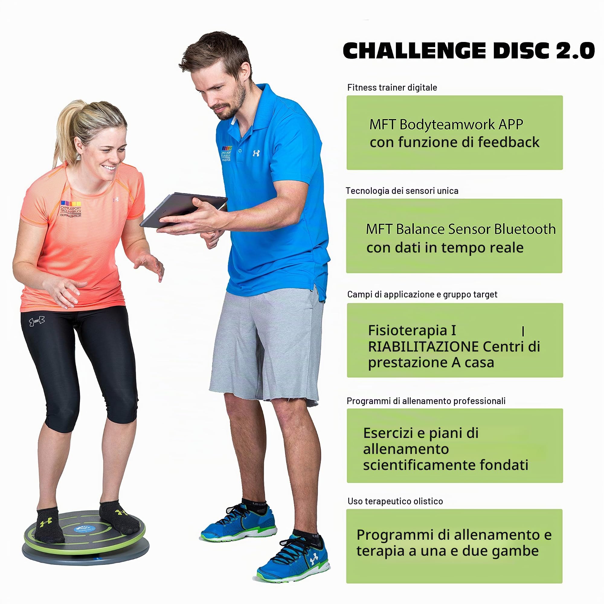 Challenge Disc 2.0, eBalance Board per collegare lo smartphone con app (allenamento digitale e giochi divertenti) I trottola in legno con sensore I 44 cm Ø
