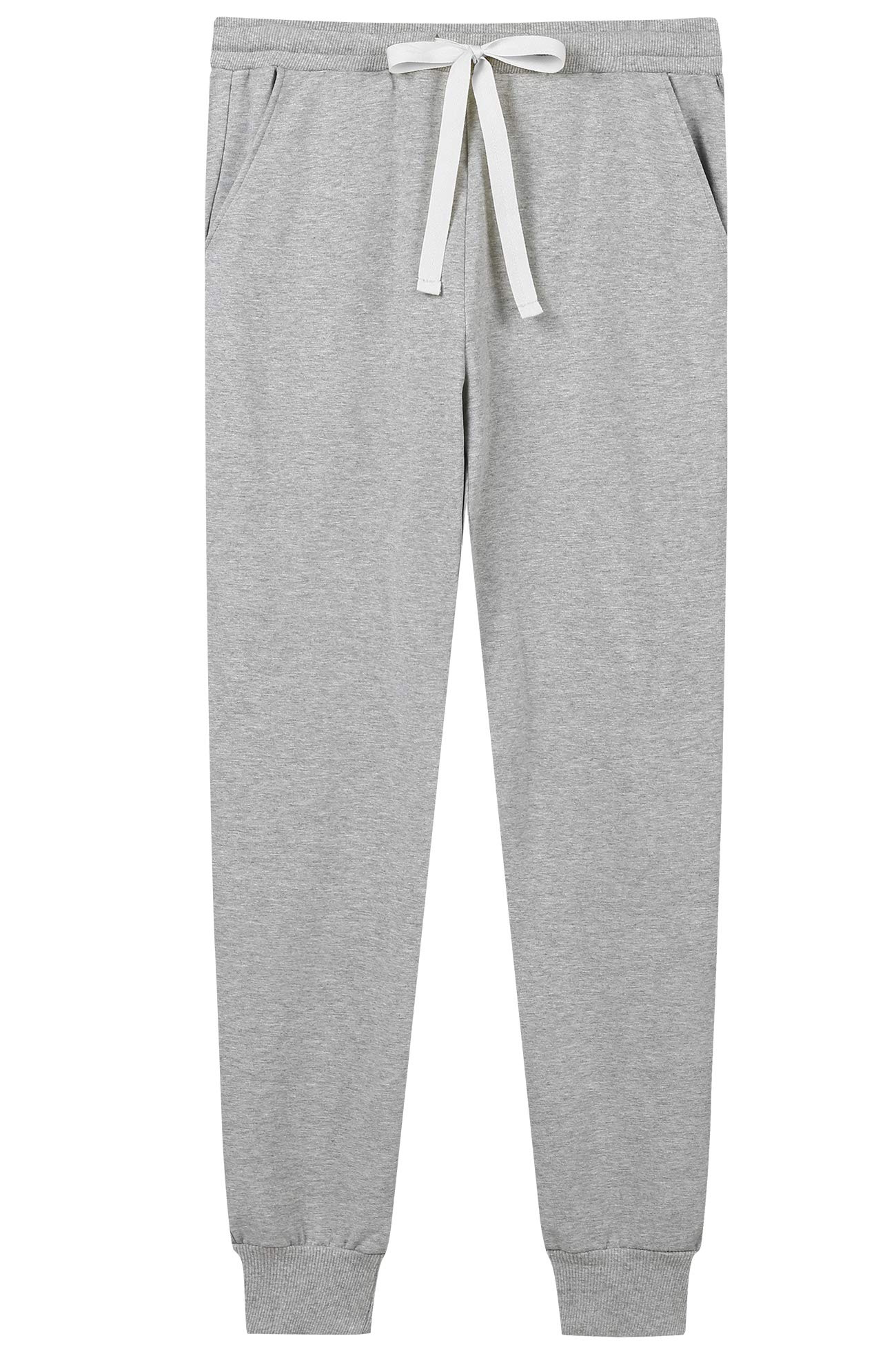 Amorbella Womens Lounge Pajama Pants Drawstring Loose Sweatpants Bottoms with Pockets (Light Grey,XXL)