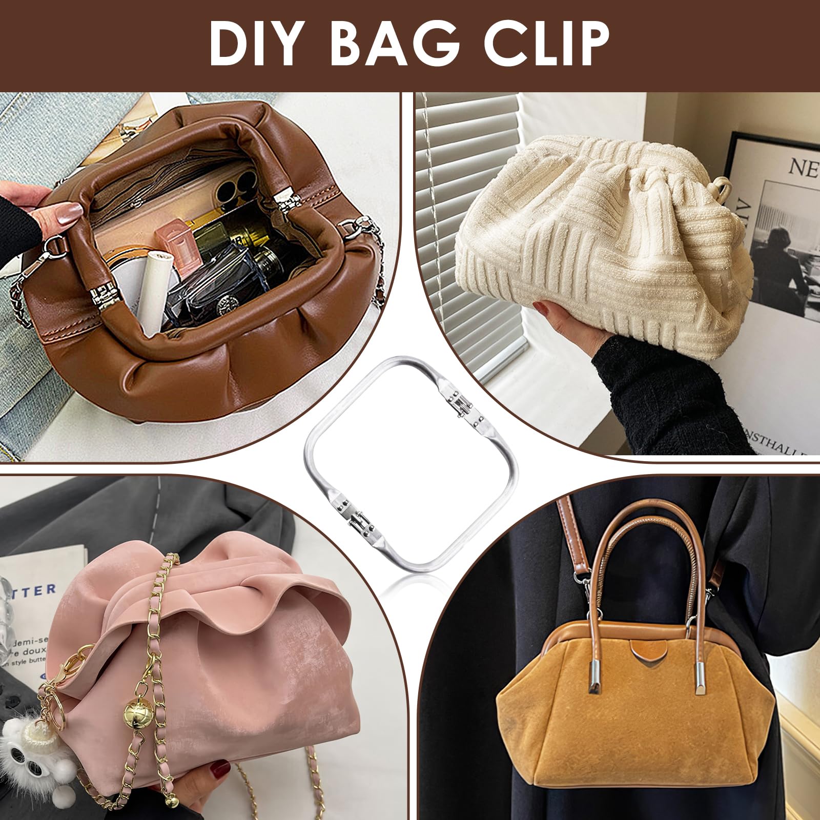 Cornici Per Borse Fai-da-te In Alluminio - 2 Pezzi 16cm, Chiusura A Bacio Per Pochette E Portamonete