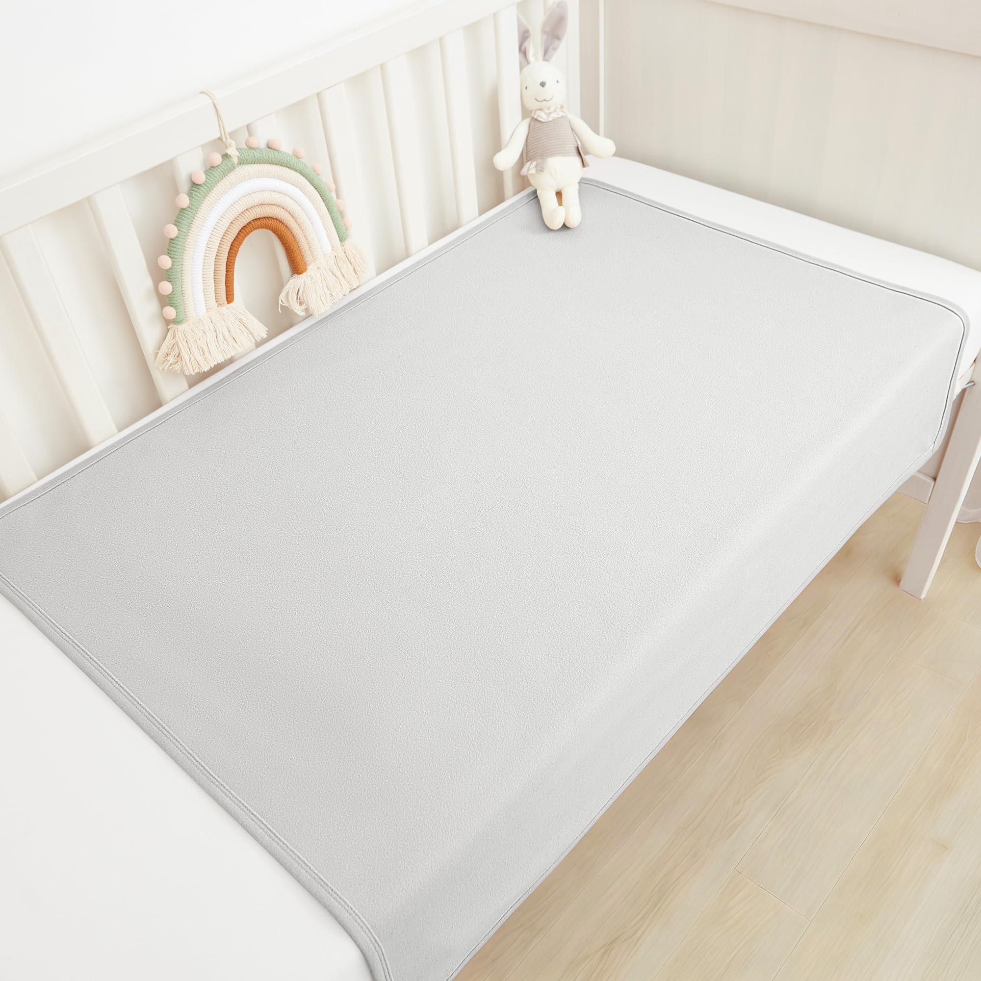 Susurration Alèse Protège Matelas Lot de 2 Alèses imperméables Lavables pour Enfants 75 x 90 cm (Gris)
