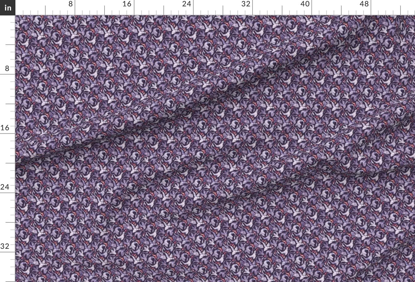 Spoonflower Fabric - Dragon Fire Dark Purple Super Small Plum Fantasy Scale Watercolor Printed on Upholstery Velvet Fabric Fat Quarter - Upholstery Home Decor Bottomweight Apparel