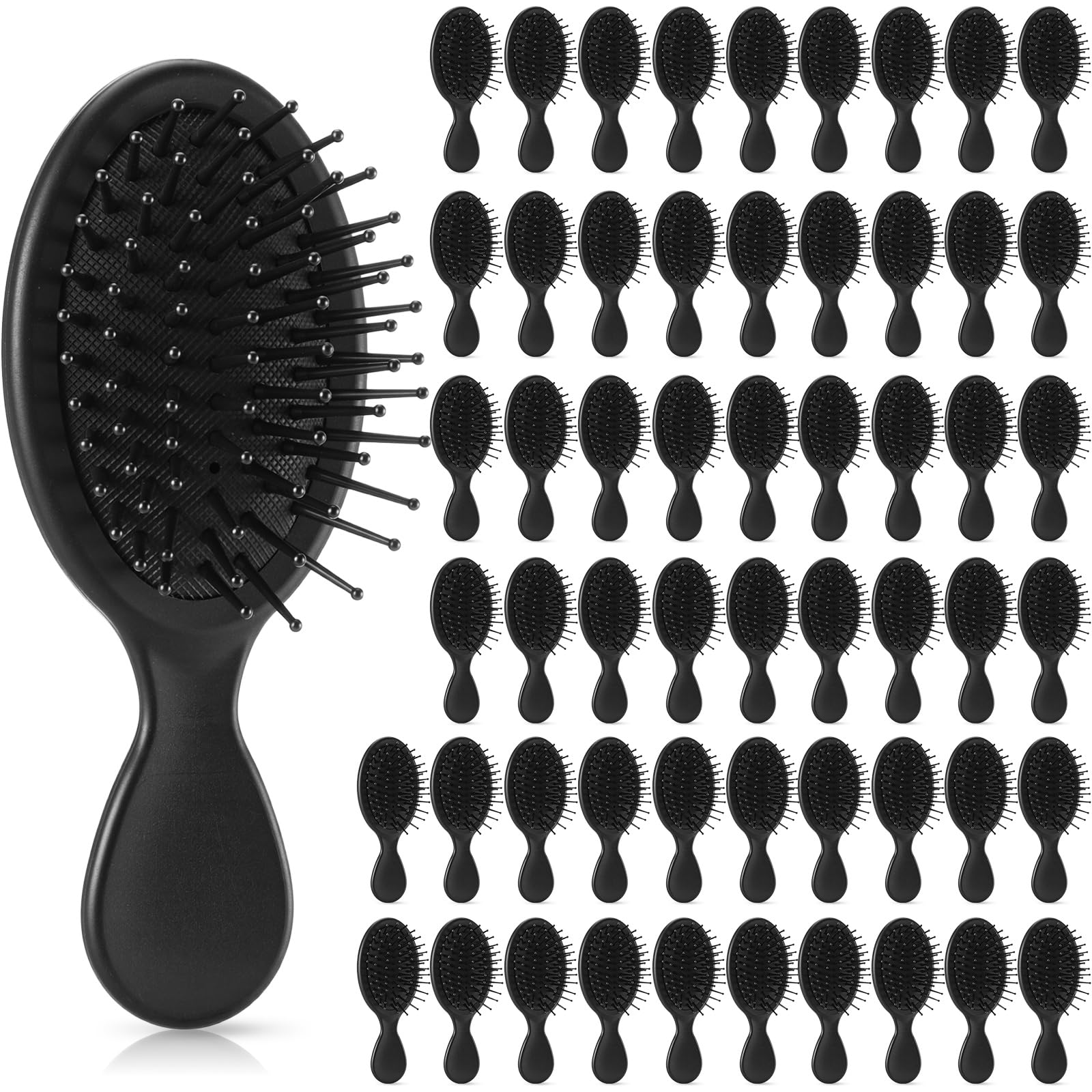60 mini cepillos para el cabello a granel para personas sin hogar, cerdas suaves, añade brillo al cuero cabelludo, masaje y desenreda, para viajes, cabello seco y húmedo, para mujeres