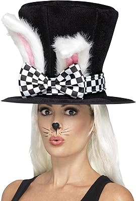Smiffys 45024 Black and White Tea Party March Hare Top Hat