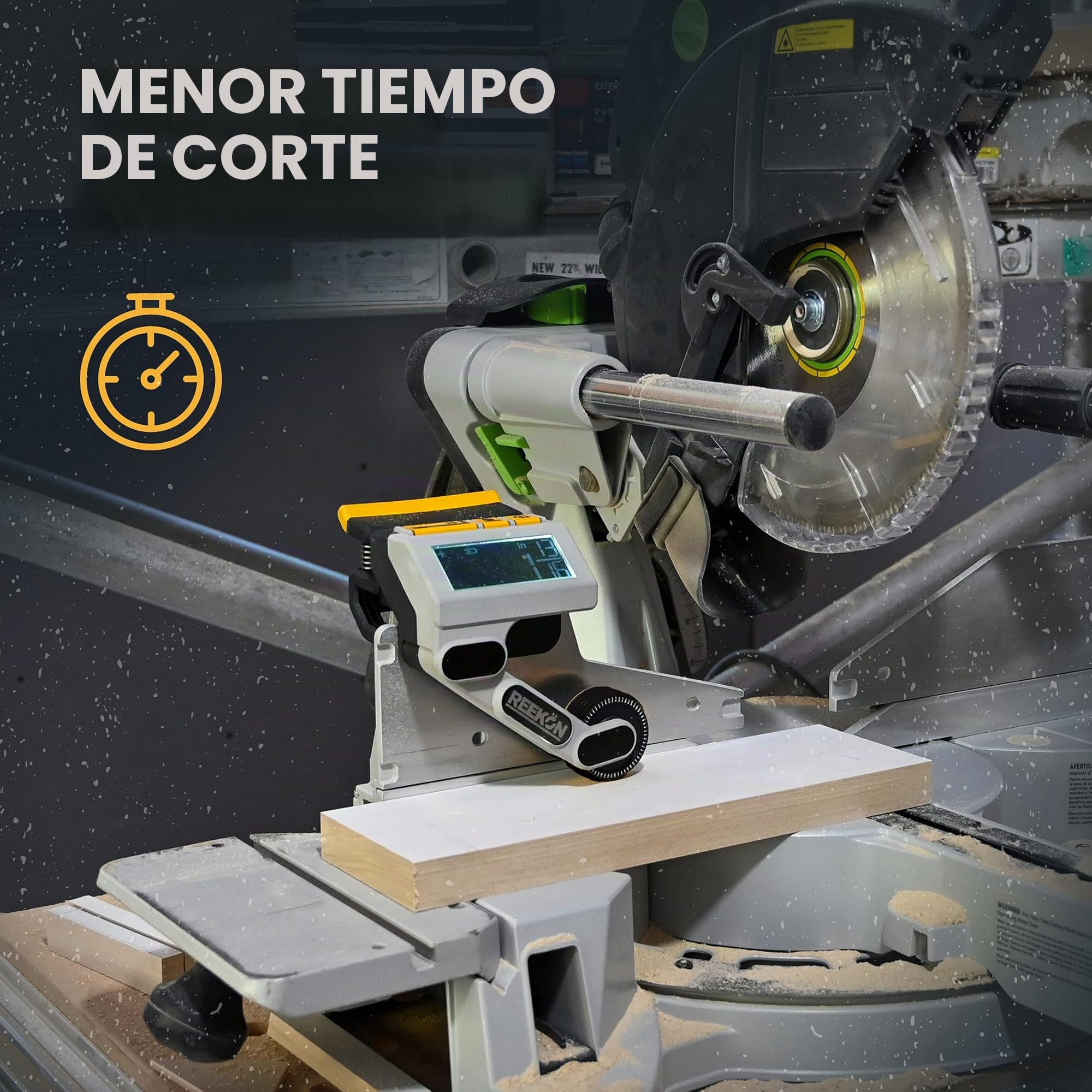 REEKON M1 Caliber Herramienta de medición de calibre para sierras de inglete, picar y sierras de cinta, elimina necesidad de medir y marcar materiales, reduce el tiempo de corte y aumenta la seguridad