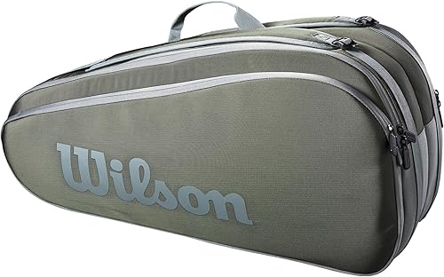 Miniatura 2 de WILSON Tour - Bolsa para raqueta de tenis - Verde oscuro y gris piedra