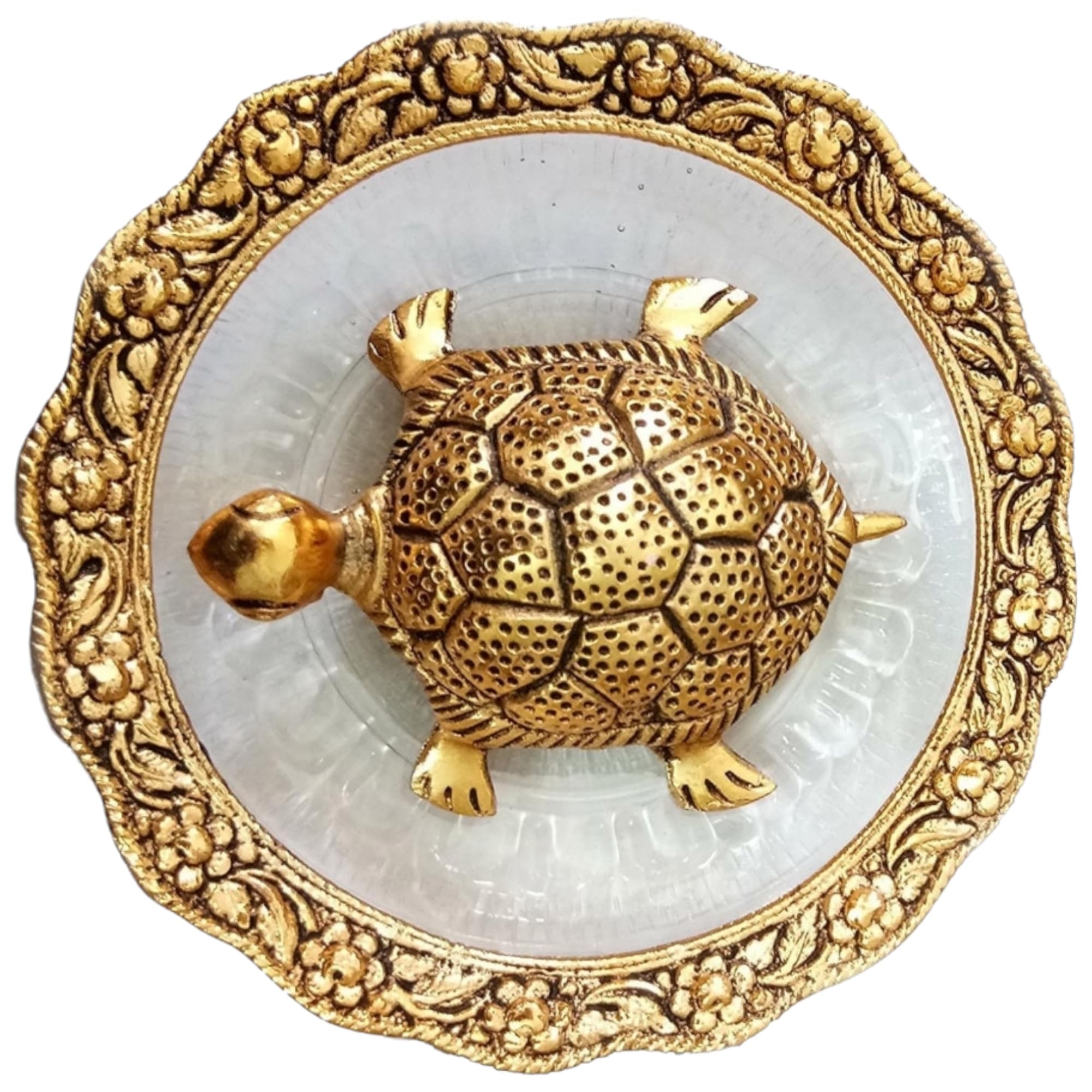 SAUDEEP INDIA Feng Shui Crystal Tortoise for Home Decor | Turtle with Crystal Plate for Good Luck | Vastu Kachua Idol & Figurine for Career | Gift Option for All Occasions (Metal Turtle) - Image 7 thumbnail