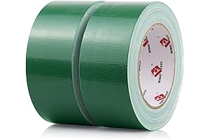 2 Pack Green Duct Tape, Heavy Duty, Multi-Purpose, Tear by Hand, Waterproof Repairing Tape