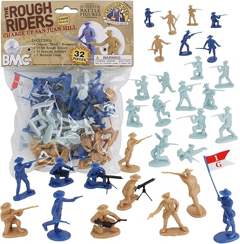 BMC The Rough Riders Charge Up San Juan Hill - Figuras de soldado de 32 piezas