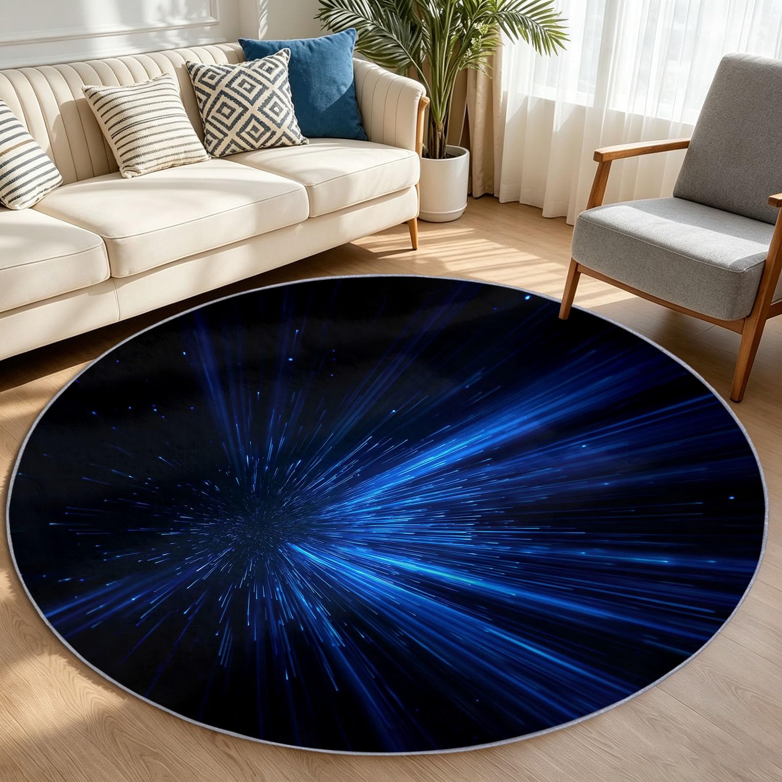 Générique Abstrakcyjny ScienceFiction Dywan do salonu 180 cm Okrągły Można
