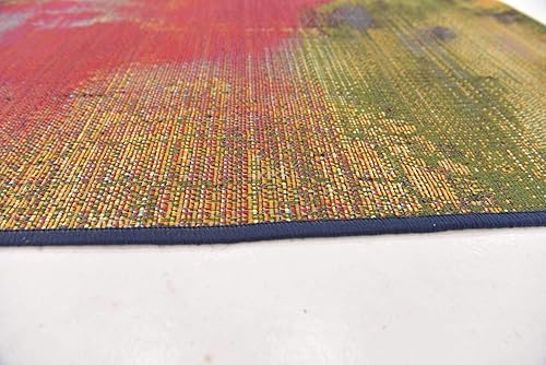 Miniatura 9 de Unique Loom - Alfombra colección de círculos abstractos, de transición para interiores y exteriores, beige, Polipropileno