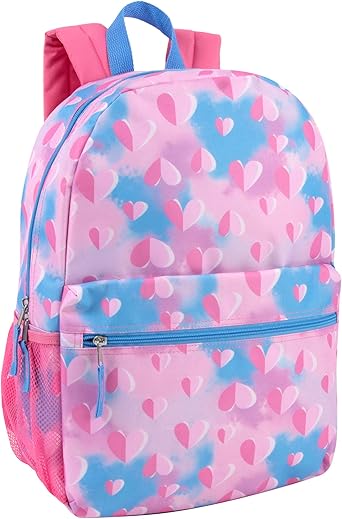 Trail maker 17 inch Backpack for Travel & Commute, Zippered Front & Mesh Side Pockets, Padded Straps