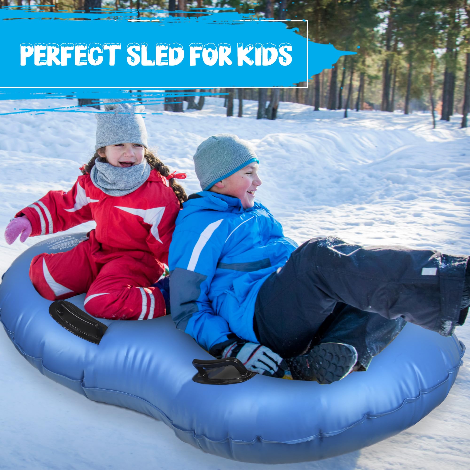 Luge Gonflable Pour Adulte Et Enfant - Ski Gonflable Heavy Duty 96 Cm Diamètre Rose Pour Neige Hiver